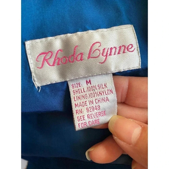 Vintage Rhoda Lynne 100% Silk Jacket Women Size M - Picture 4 of 6